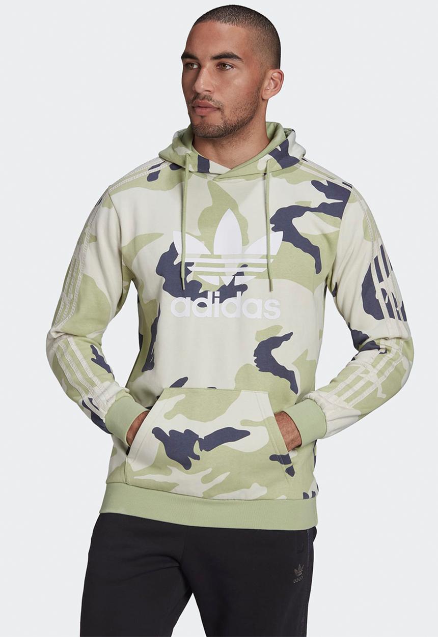 adidas Performance - Camo hoodie - magic lime