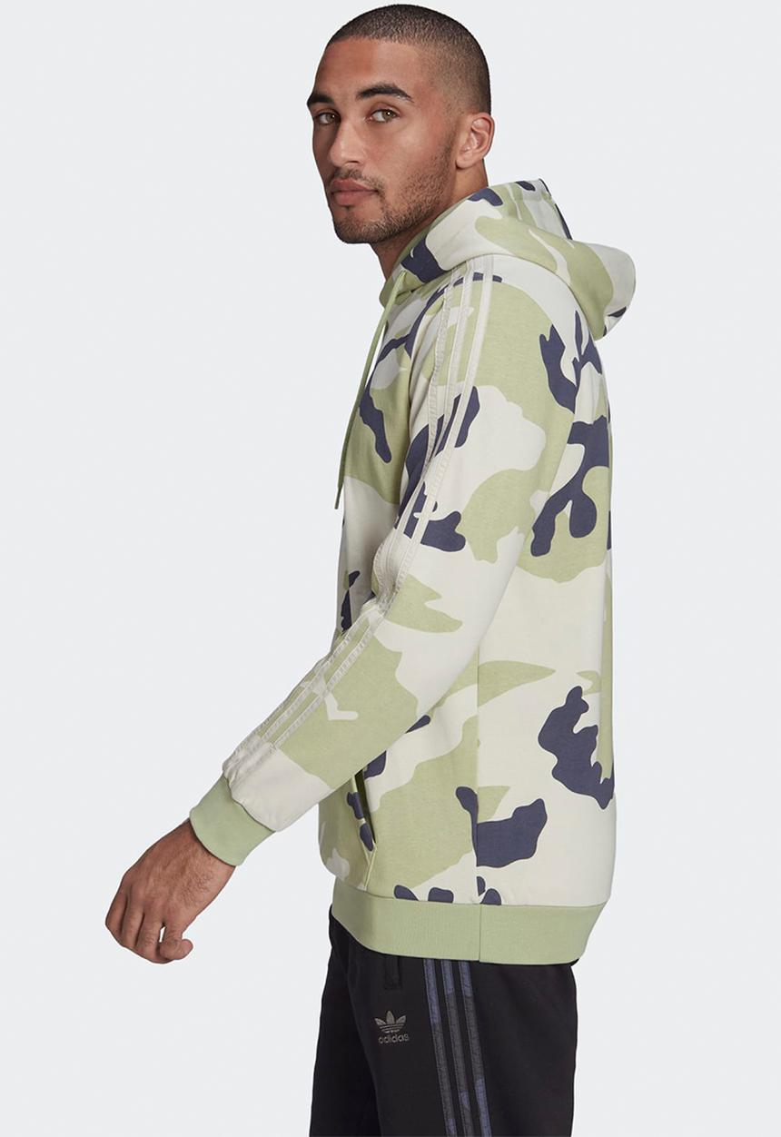 adidas Performance - Camo hoodie - magic lime