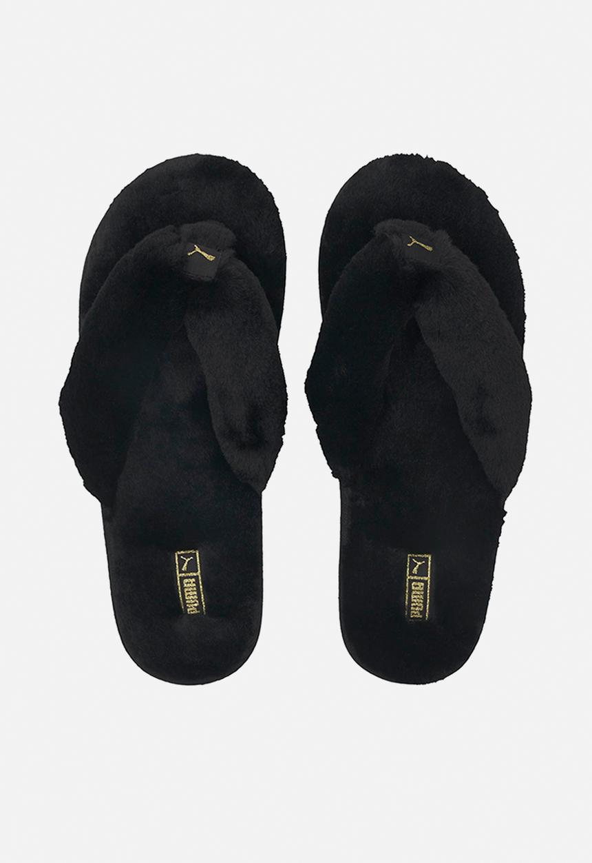 PUMA - Fluff flip - puma black & team gold