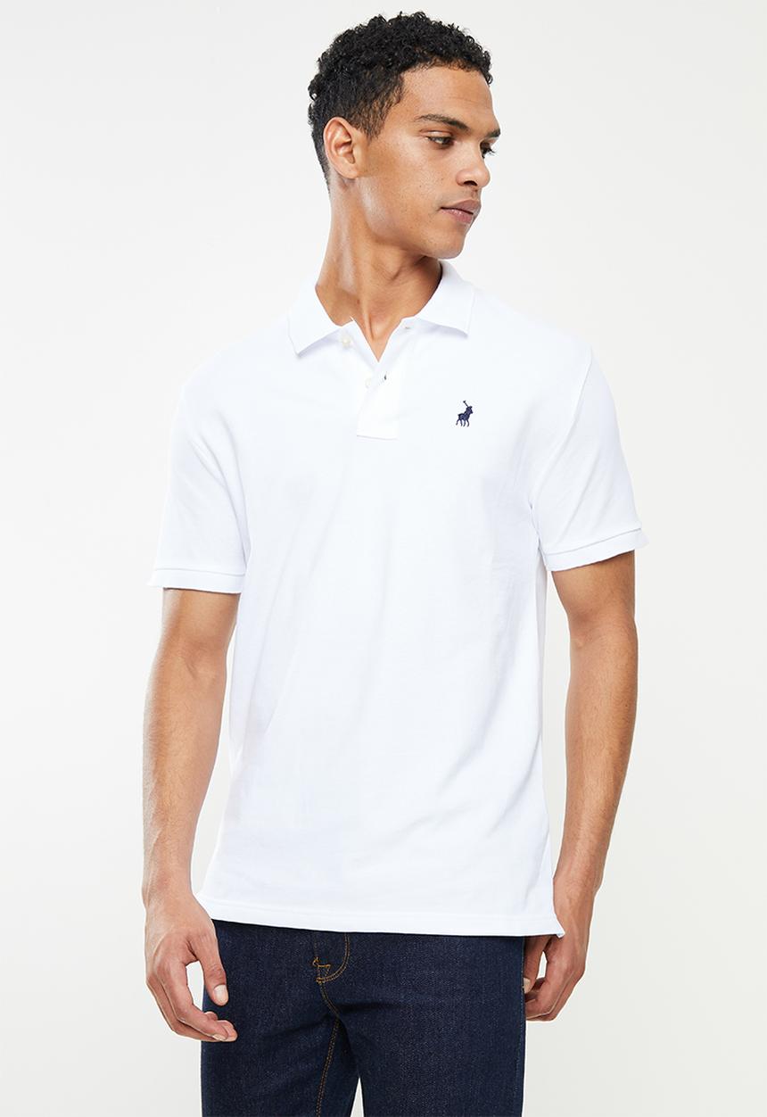 POLO - Mens stretch pique short sleeve golfer - white