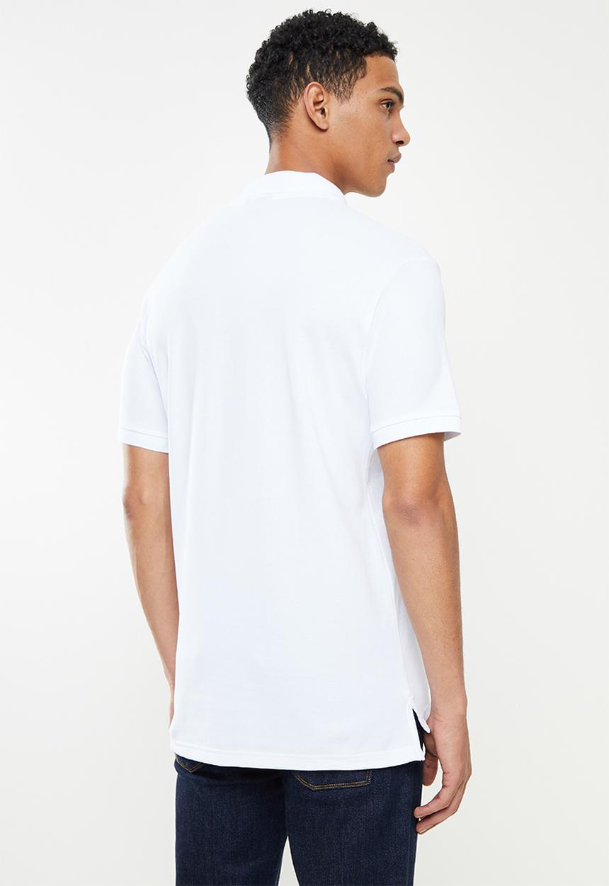 POLO - Mens stretch pique short sleeve golfer - white