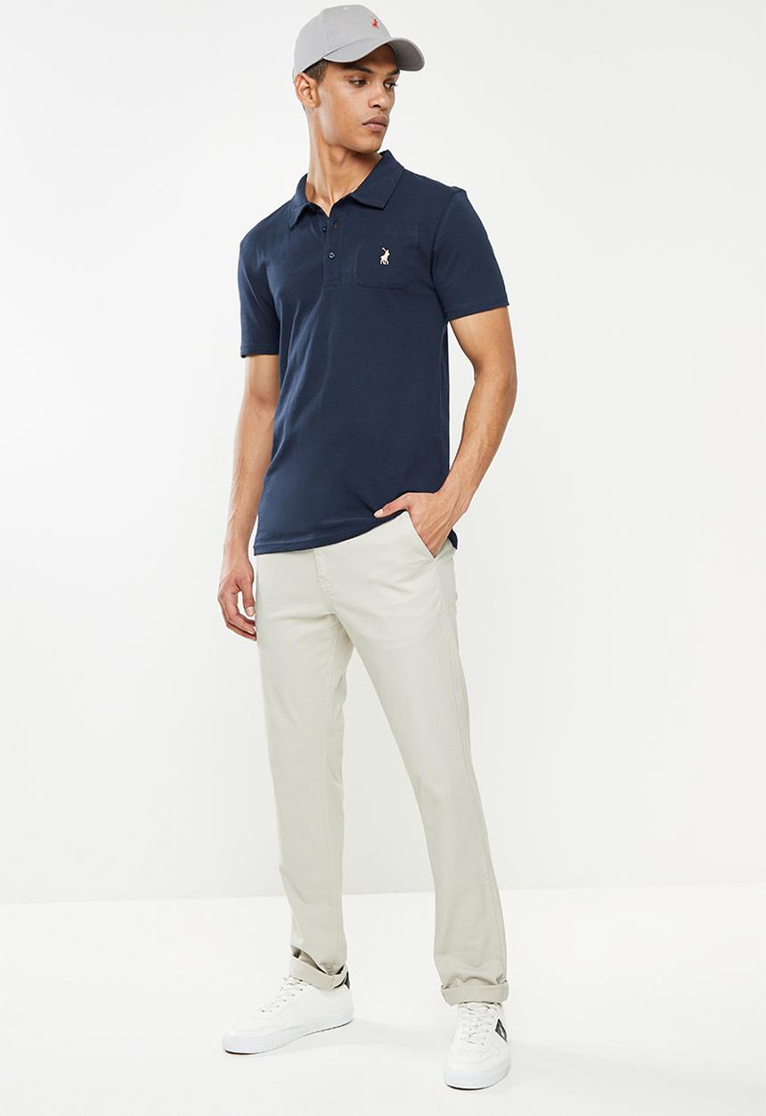 POLO - PJC Slub knit Golfer - Navy