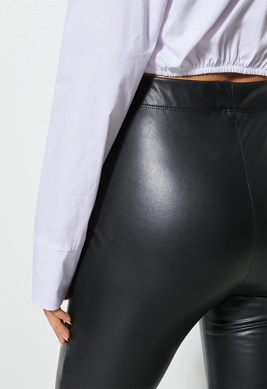 VELVET - Pull on pu kick flare  - black