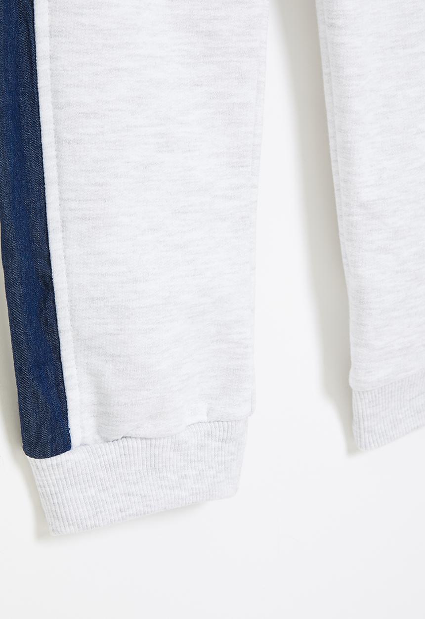 LAB - Denim insert cuffed jogger - light grey