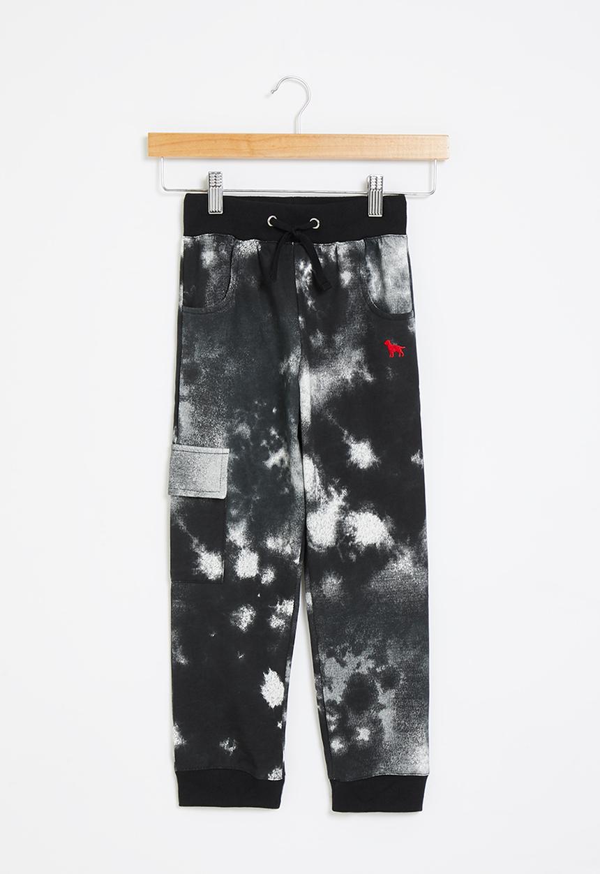 LAB - Cuffed tie-dye jogger - black