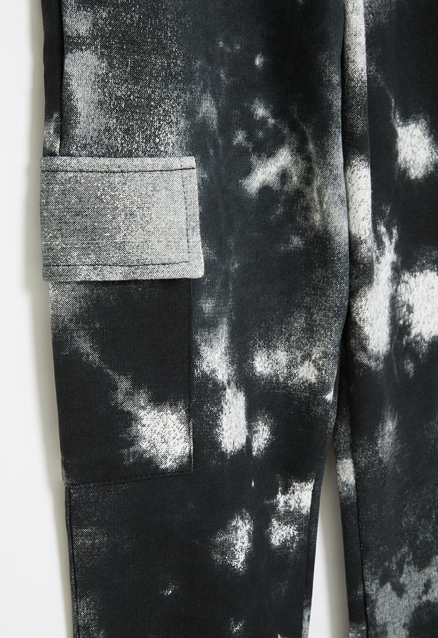 LAB - Cuffed tie-dye jogger - black