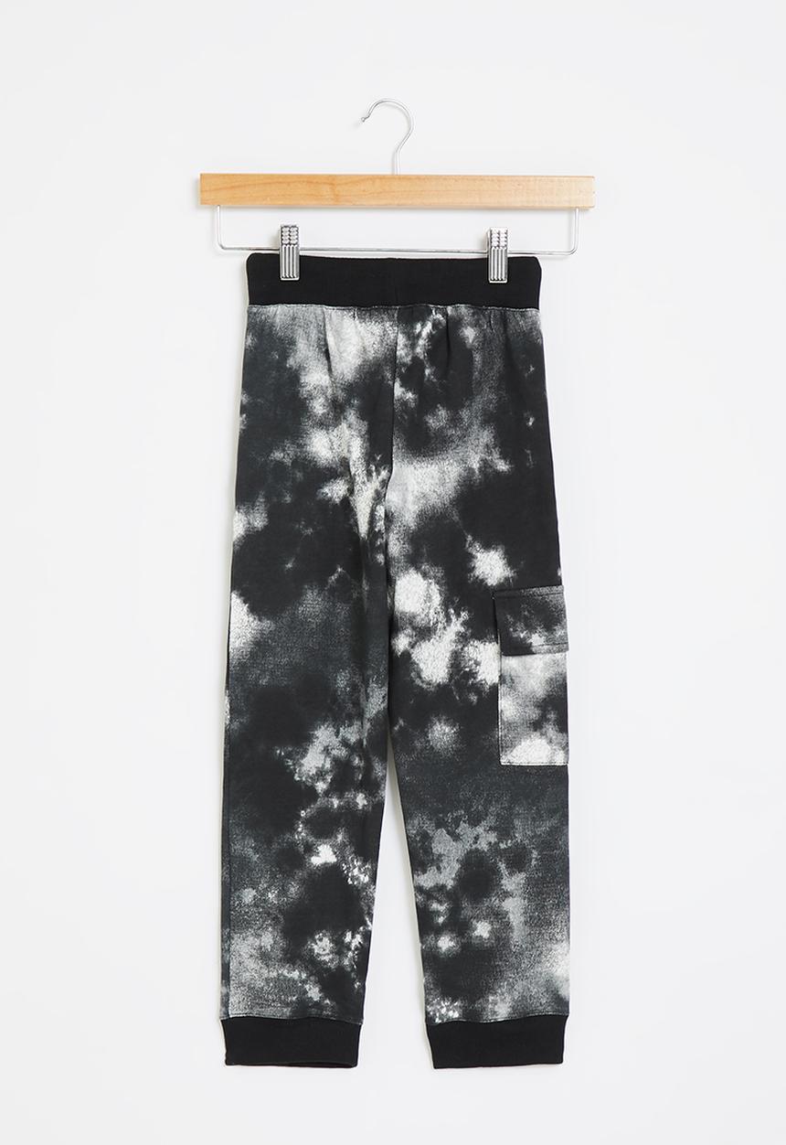 LAB - Cuffed tie-dye jogger - black