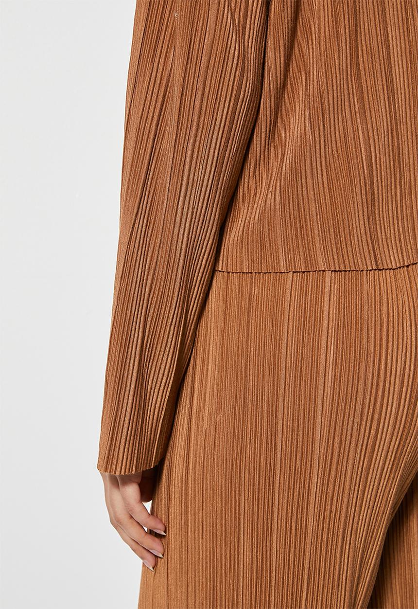 VELVET - Pleated jersey long sleeve top - neutral