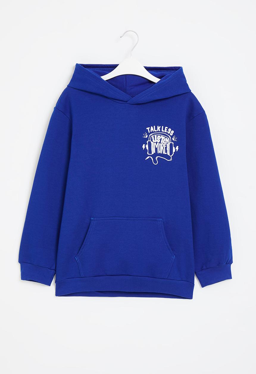 Rebel Republic - Boys graphic hooded sweatshirt - royal melange