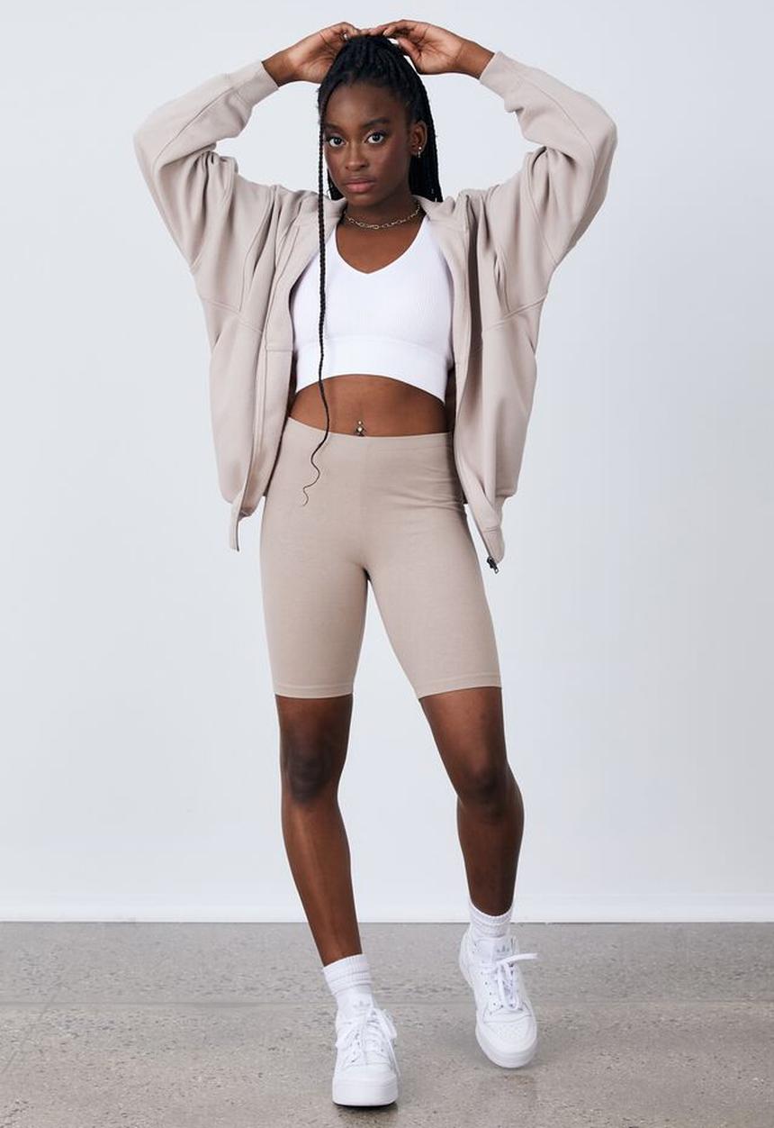 Factorie - Spliced fleece zip through - beige blush