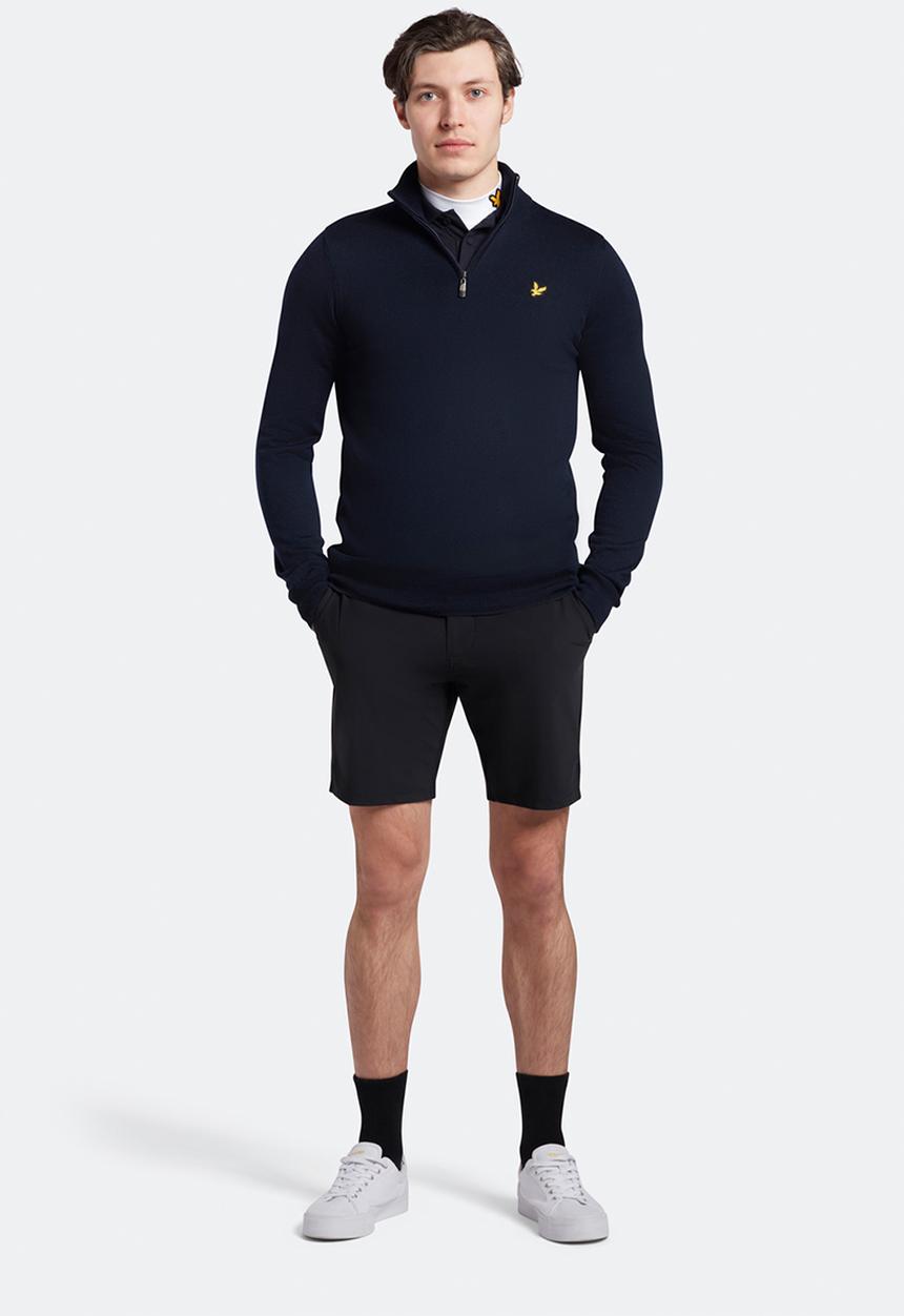 Lyle & Scott - Core 1/4 zip merino mix - navy