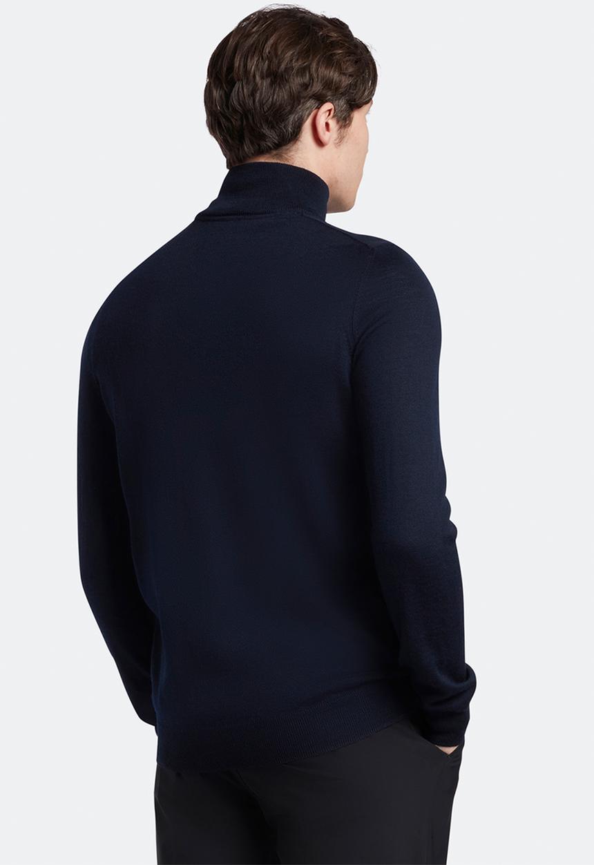 Lyle & Scott - Core 1/4 zip merino mix - navy