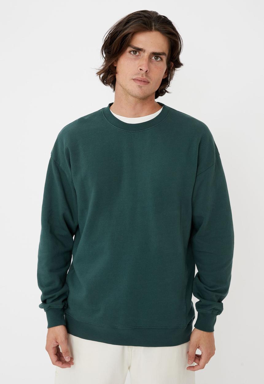Cotton On - Oversized crew fleece - pineneedle green