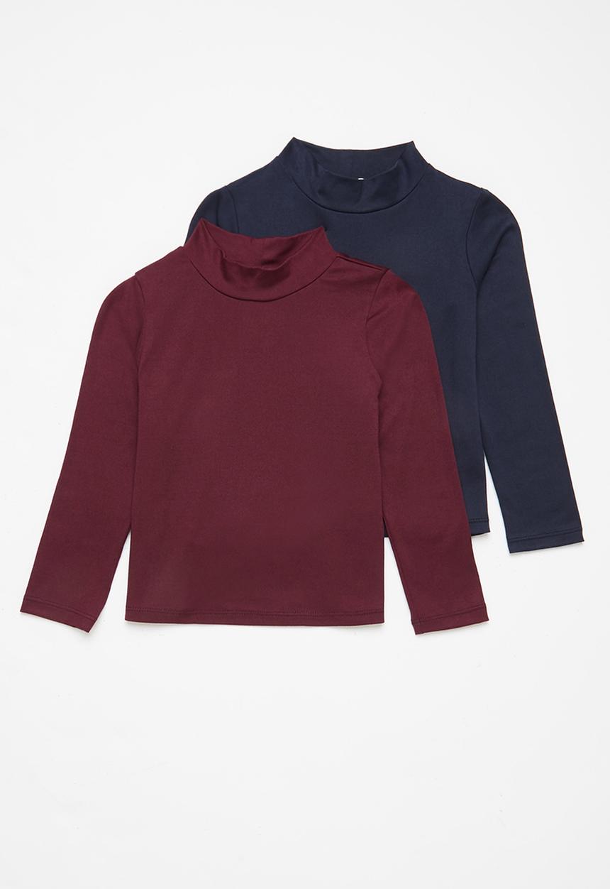 Superbalist Kids - 2 Pack turtle neck - navy/burgundy