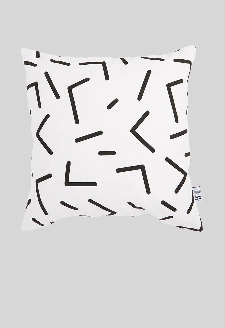 Sixth Floor - Memphis kids cushion cover- black & white