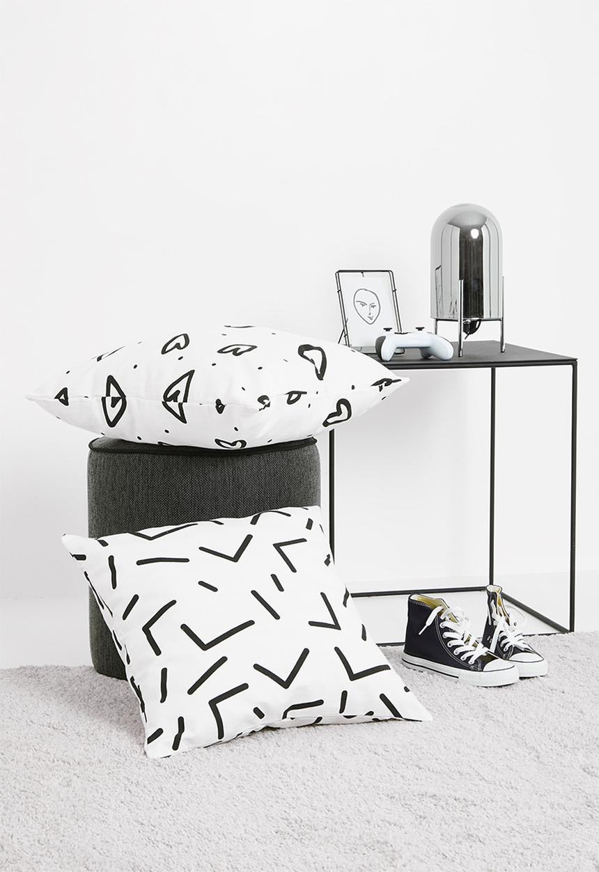 Sixth Floor - Memphis kids cushion cover- black & white