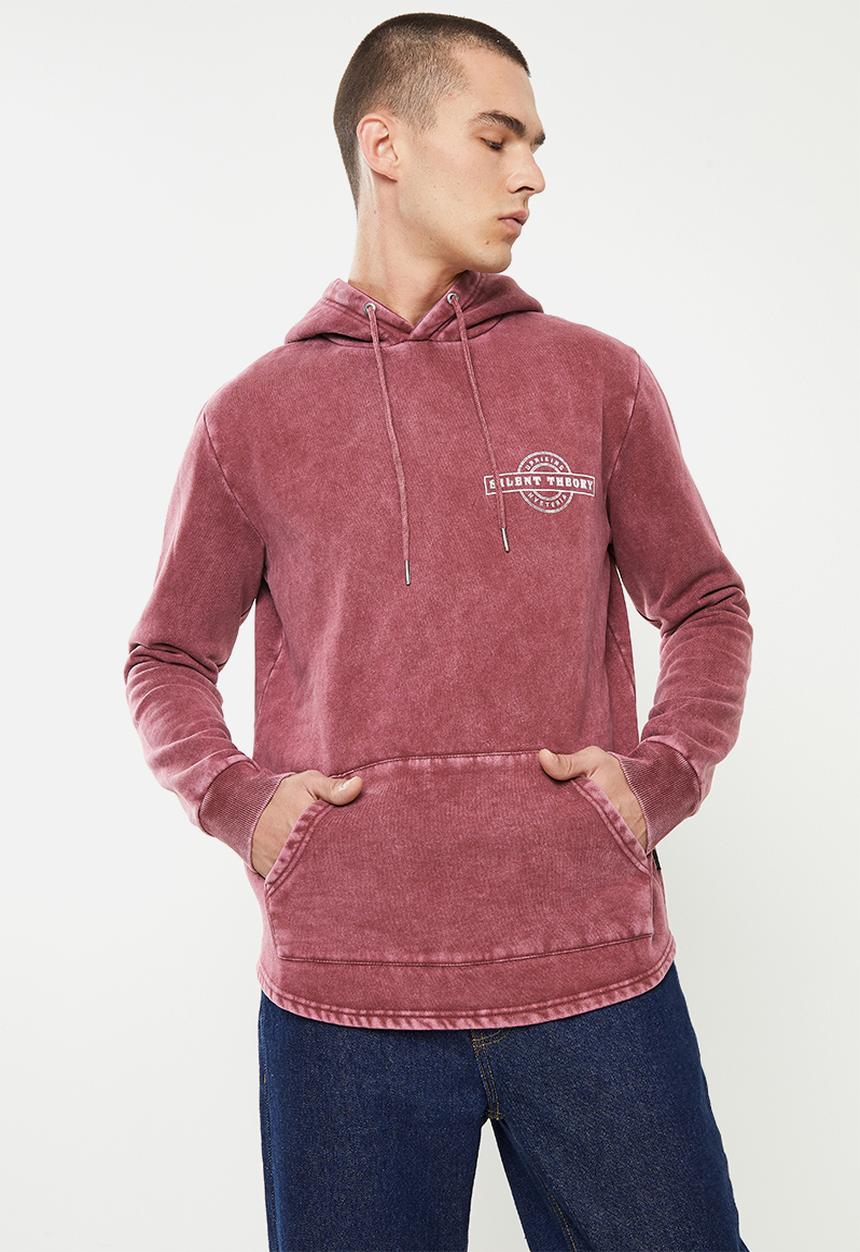 Silent Theory - Faded badge hoodie - burgundy