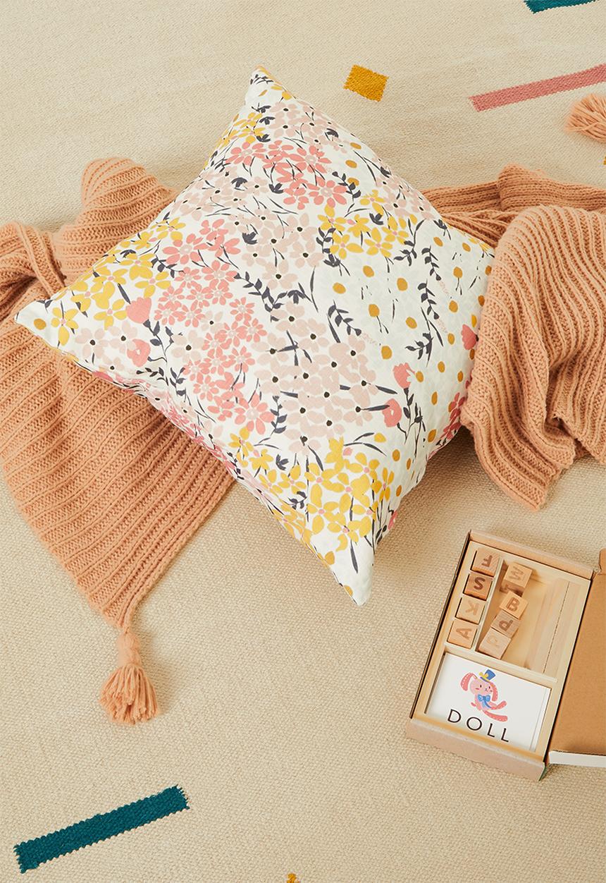 Sixth Floor - Blooming kids cushion cover - multi