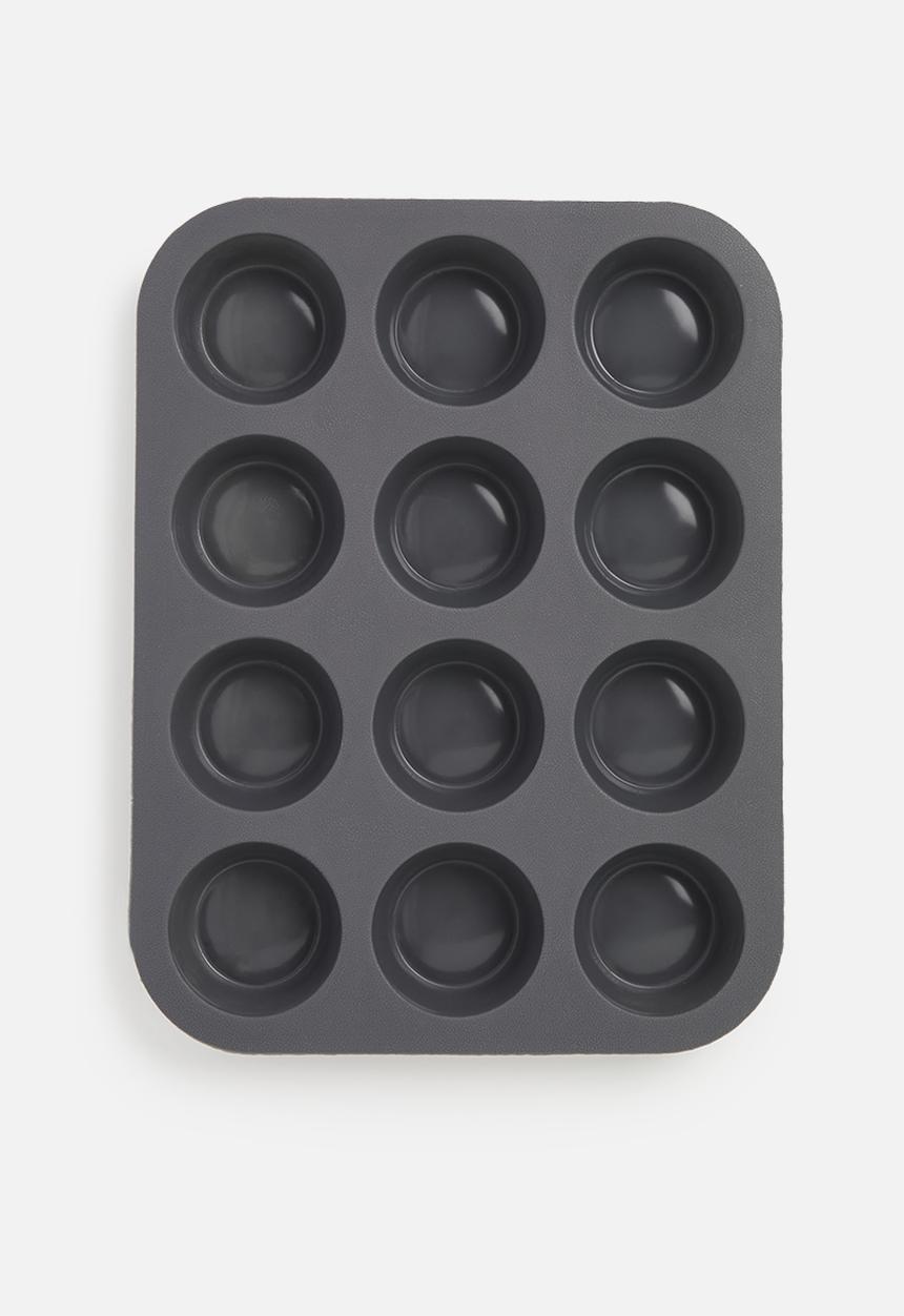 Excellent Houseware - Silicone muffin form - anthracite