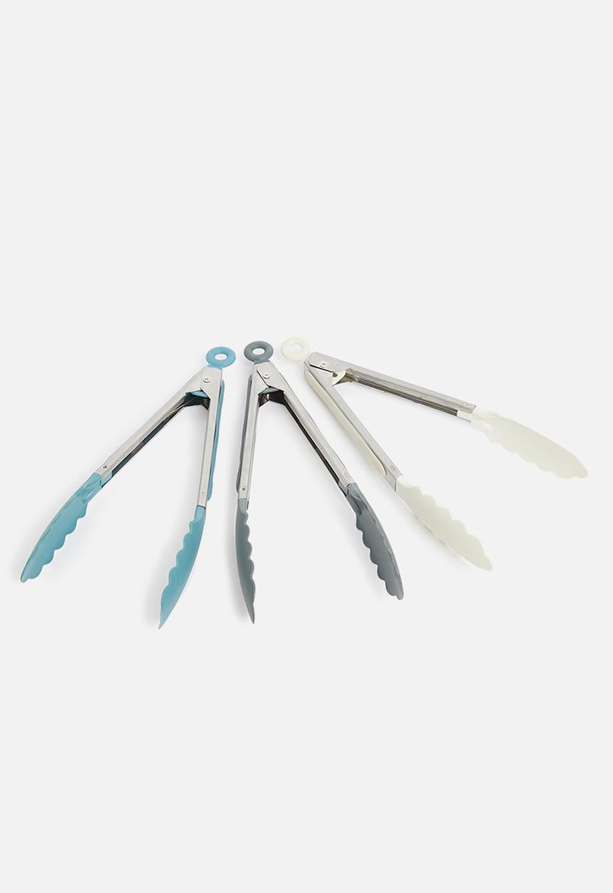 Excellent Houseware - Stainless steel tongs - blue