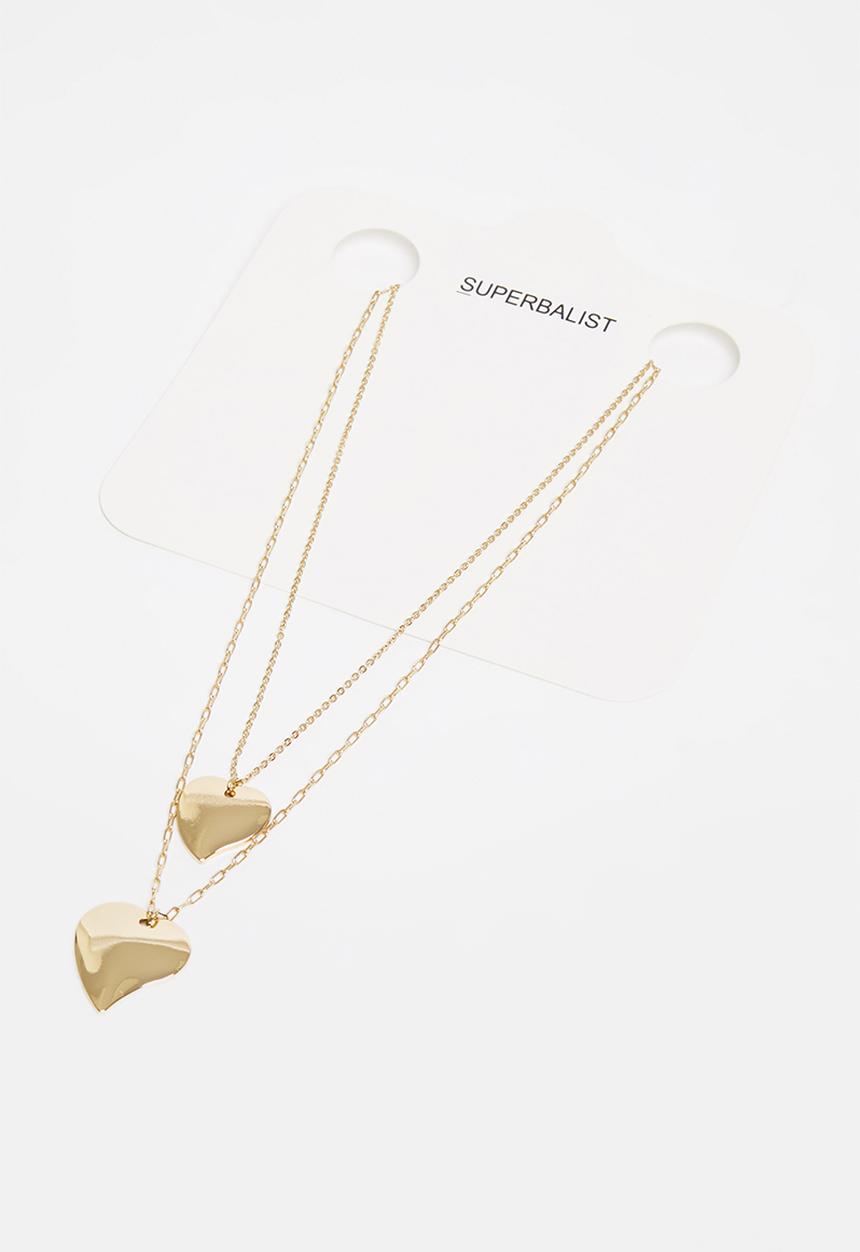 Superbalist - Heart charm layered necklace - gold