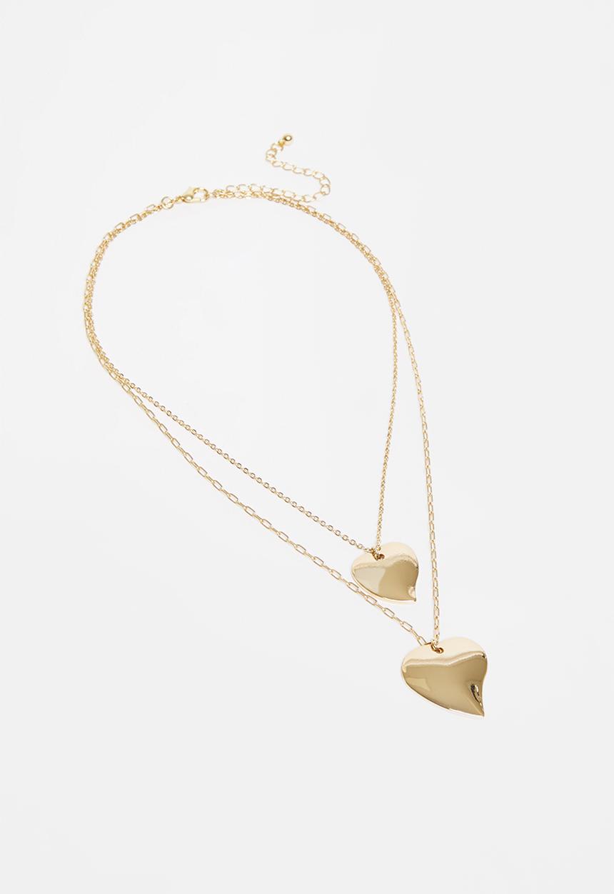 Superbalist - Heart charm layered necklace - gold