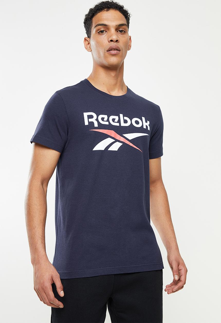 Reebok - GS Stacked SS Tee -  vector navy & white