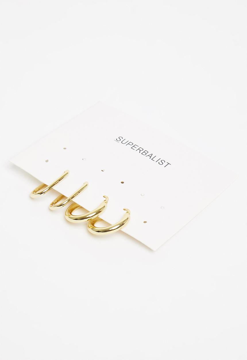 Superbalist - Addison hoop earring set - gold