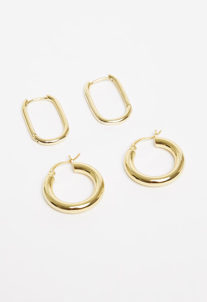 Superbalist - Addison hoop earring set - gold