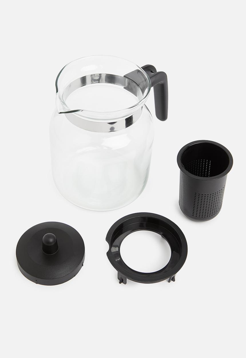 Excellent Houseware - Teapot with tea strainer - black