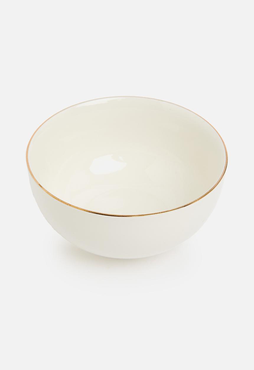 Excellent Houseware - Porcelain Gold rimmed cereal bowl - set of 4 