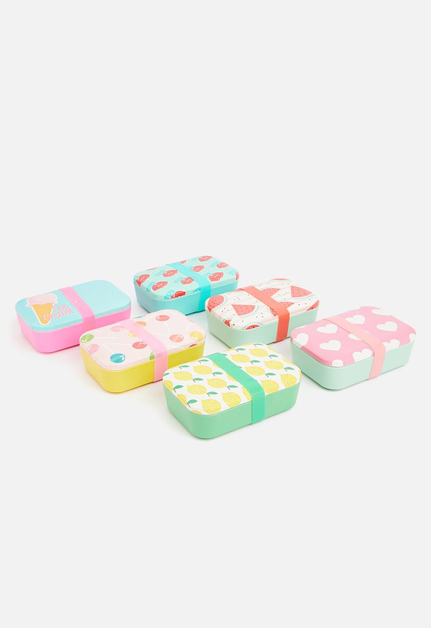 Excellent Houseware - Hearts lunch box - pink & green 