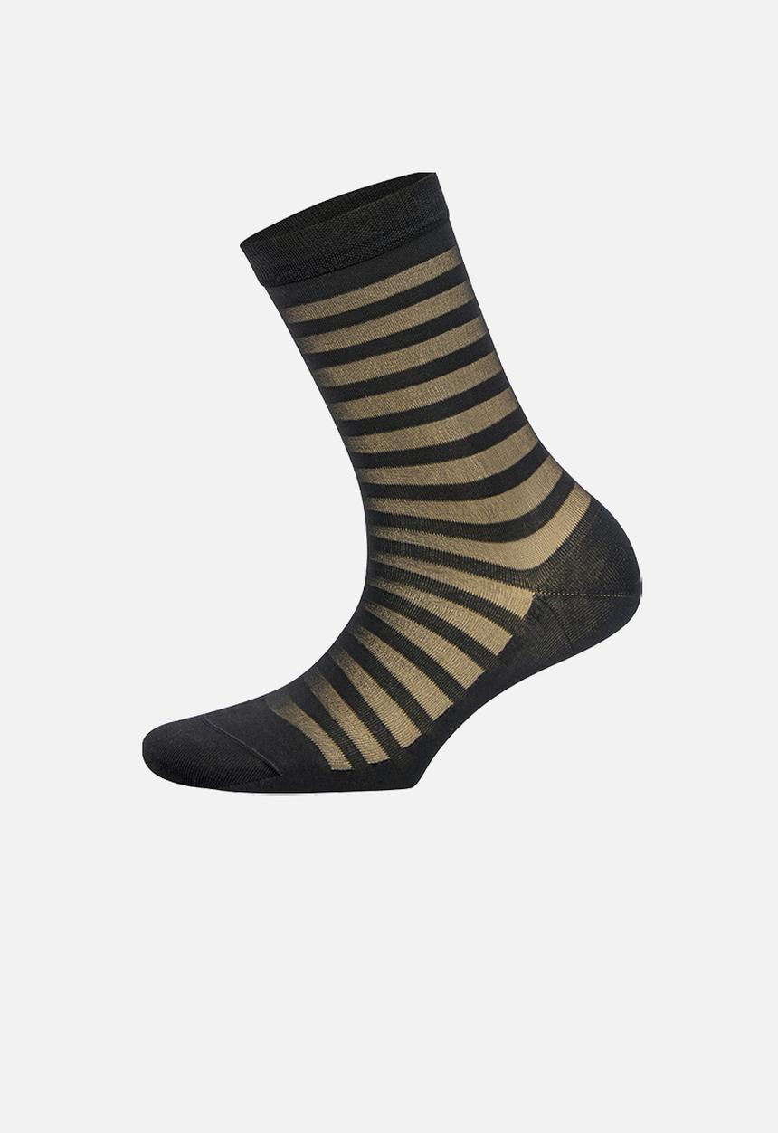 Falke - Elegant stripe anklet sock - black