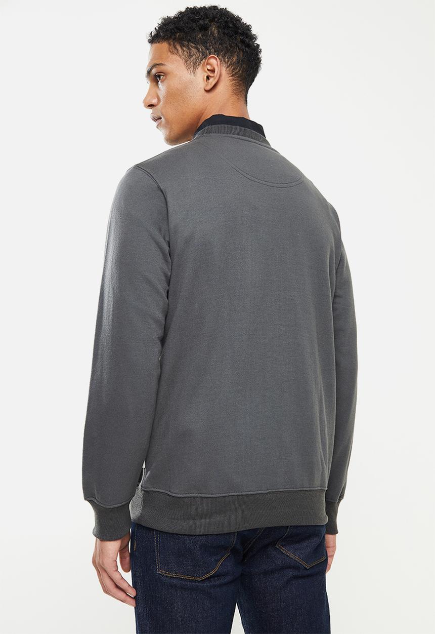 Ben Sherman - Target emb crew fleece sweater - charcoal
