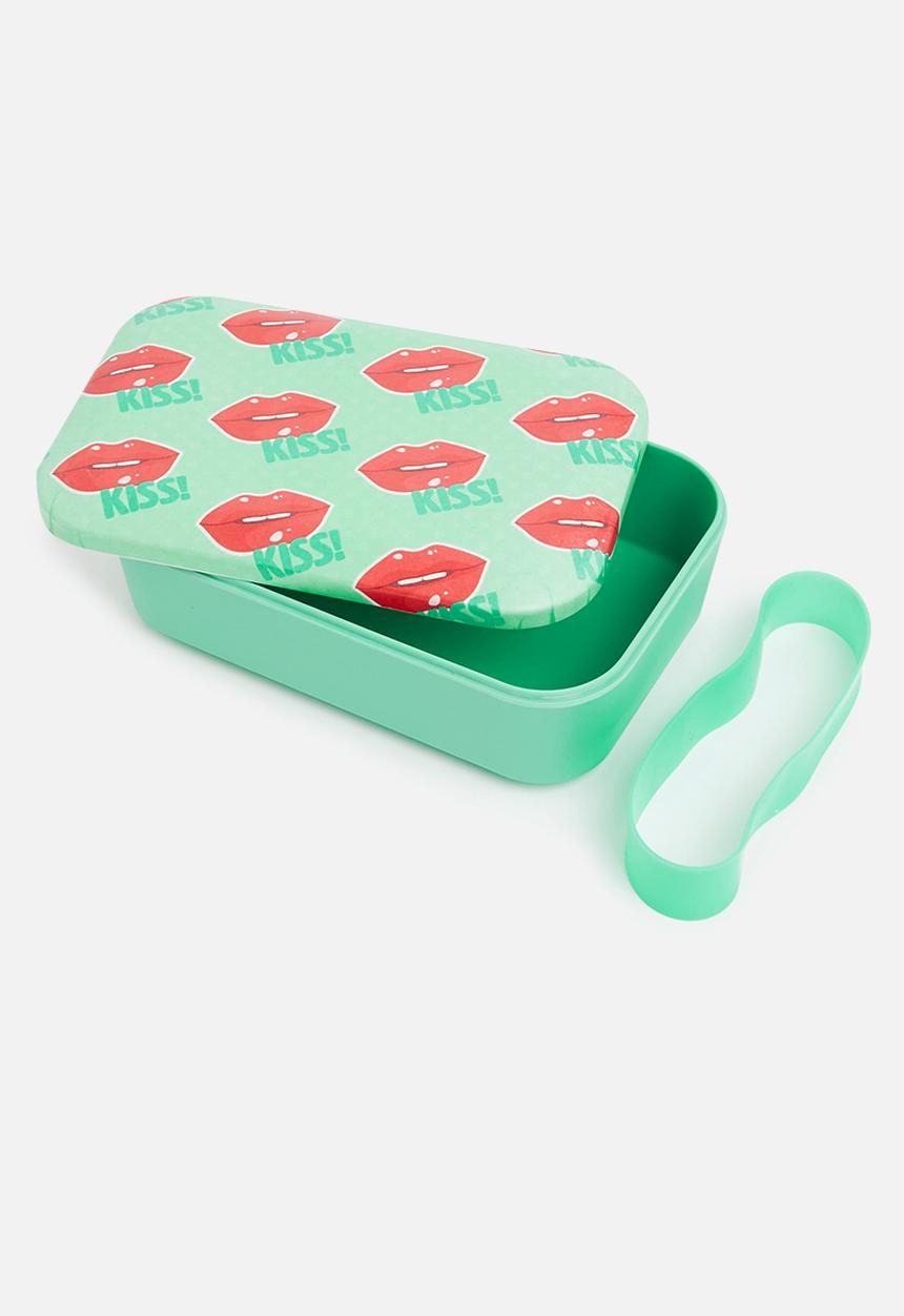 Excellent Houseware - Kisses lunch box - green & red 