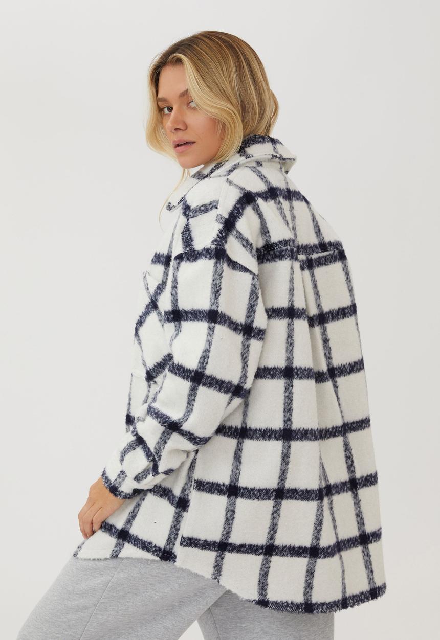 Cotton On - The boxy shacket - navy & white check