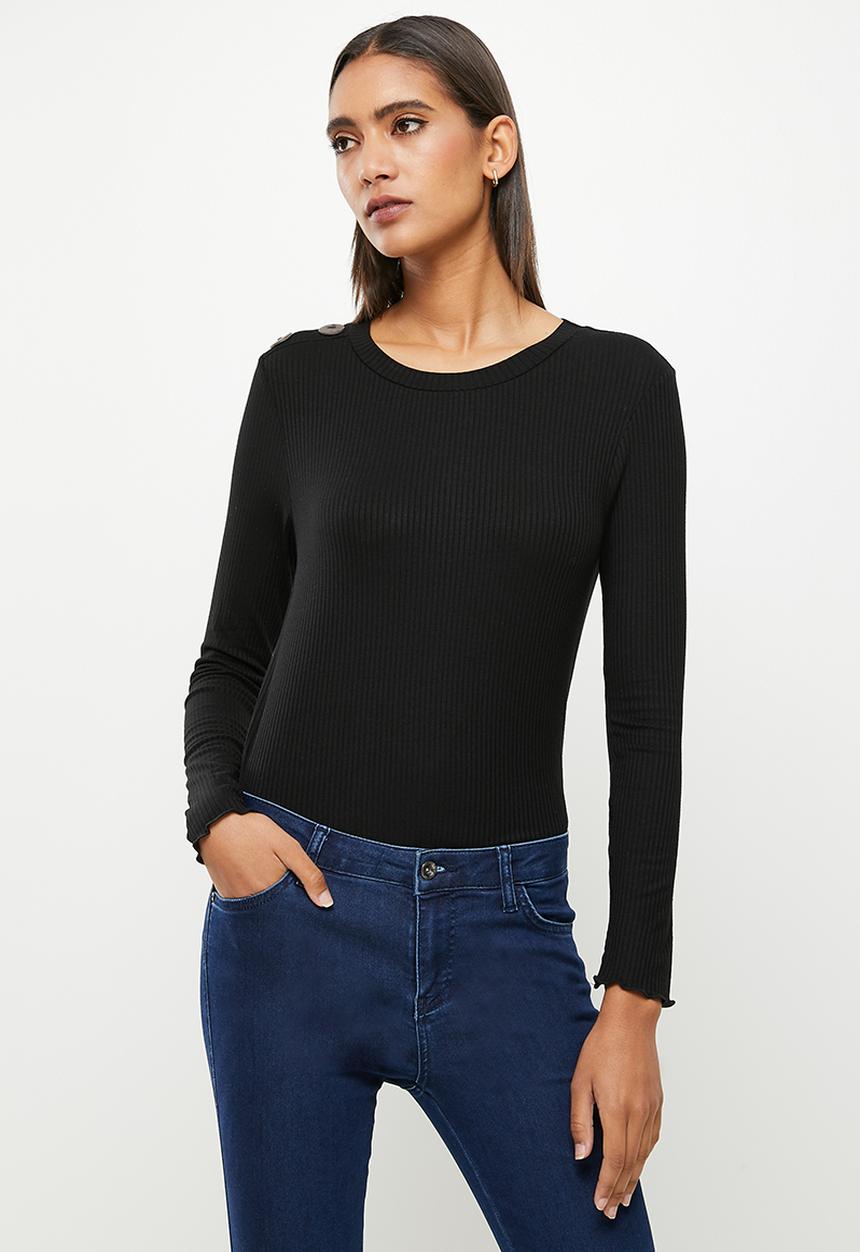 Koton - Crew neck long sleeve t-shirt - black