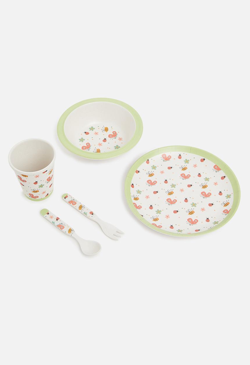 Excellent Houseware - Children eating set - white & green 