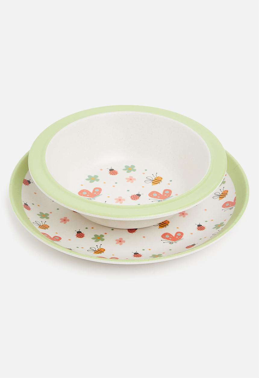 Excellent Houseware - Children eating set - white & green 