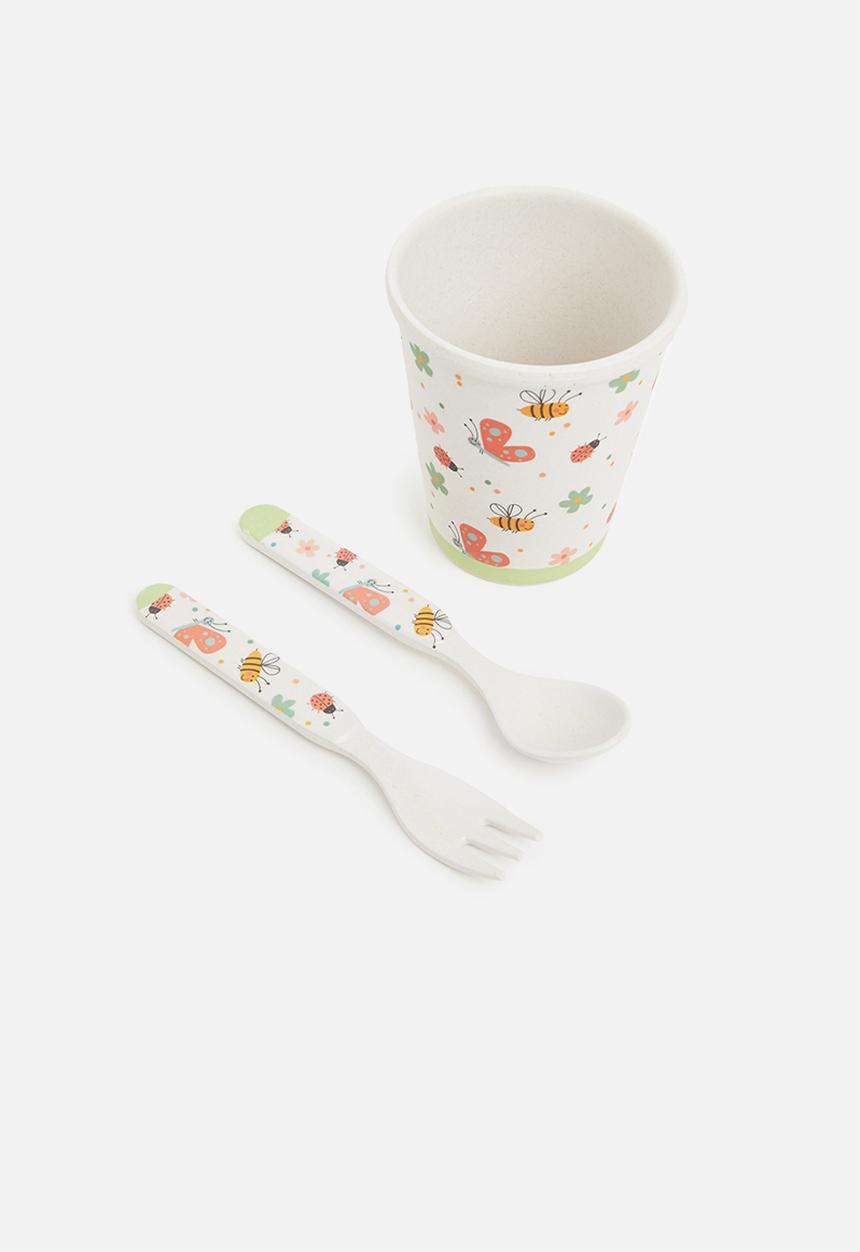 Excellent Houseware - Children eating set - white & green 