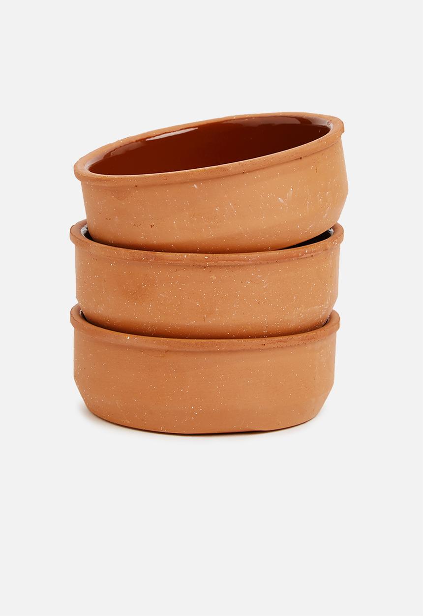 Excellent Houseware - Ramekin terracota set of 3 - rust 