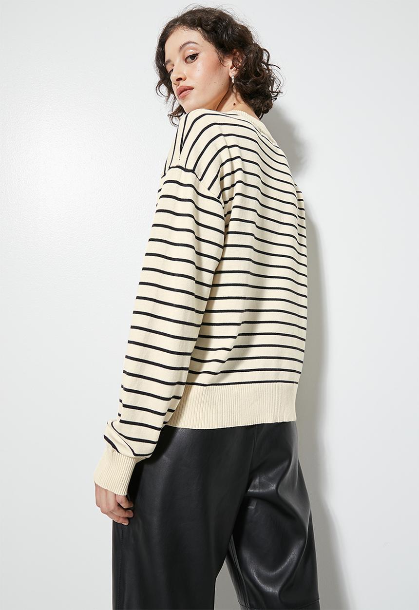 Superbalist - Cotton stripe pullover - black stripe