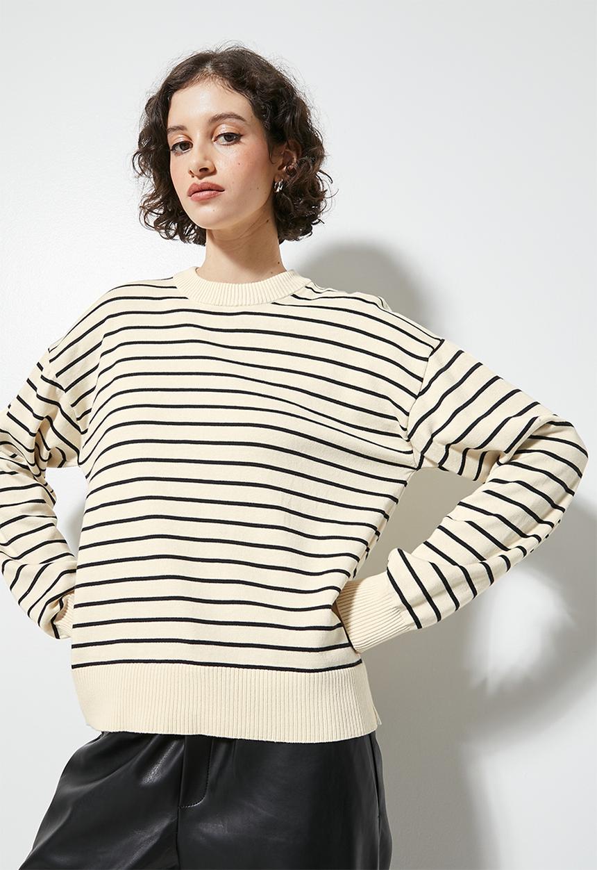 Superbalist - Cotton stripe pullover - black stripe