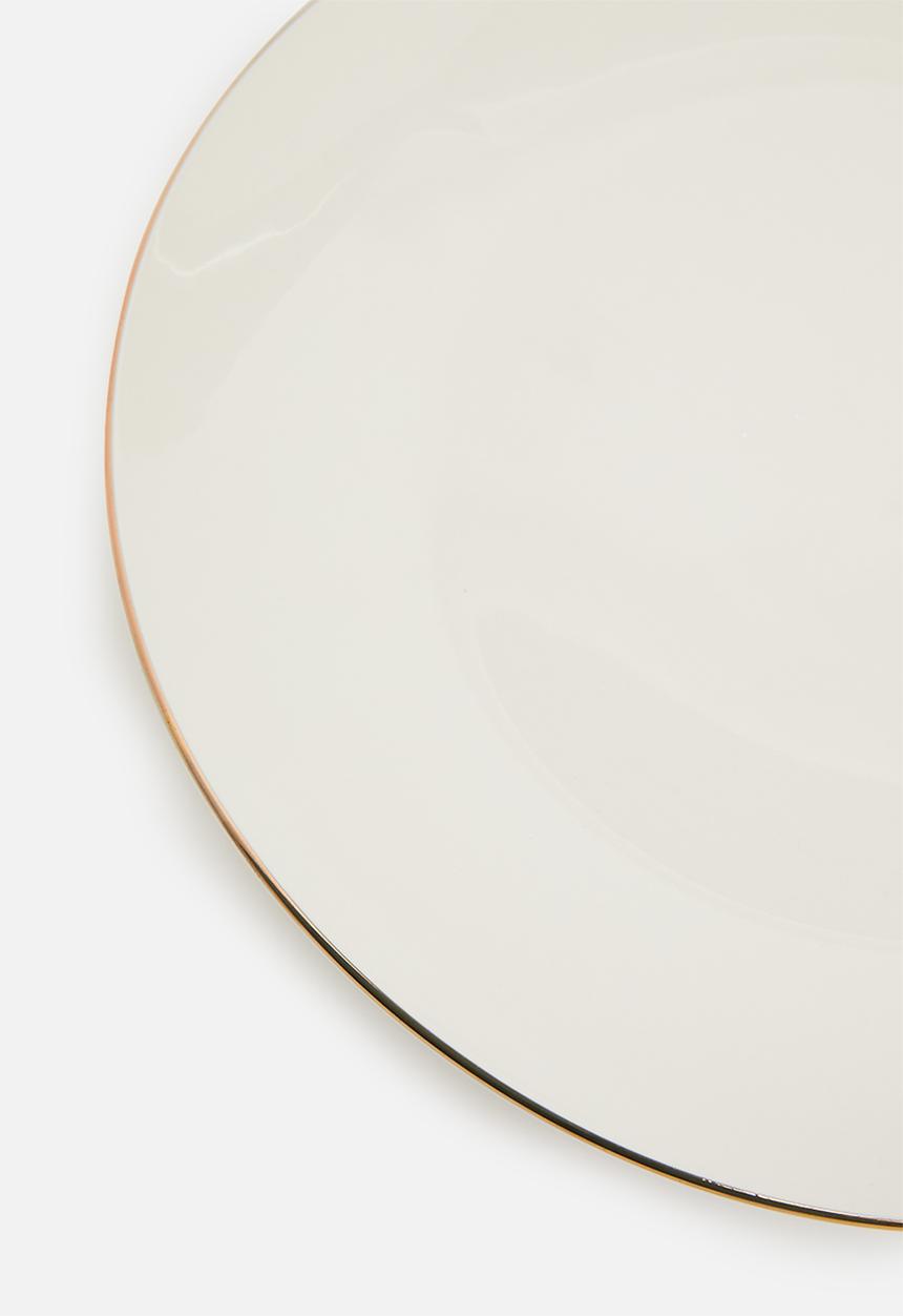 Excellent Houseware - Porcelain Gold rimmed dinner plate - set of 4 