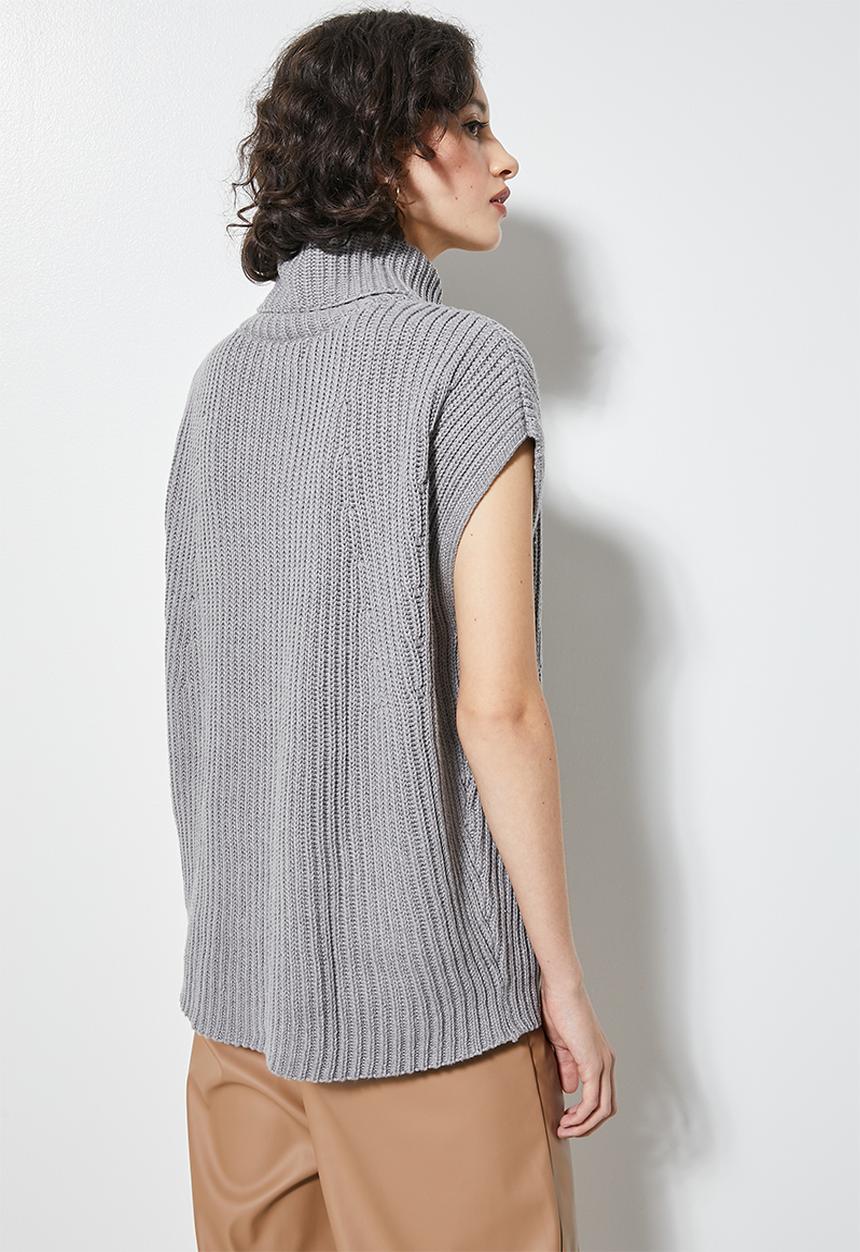 Superbalist - Roll back cable singlet - light grey melange