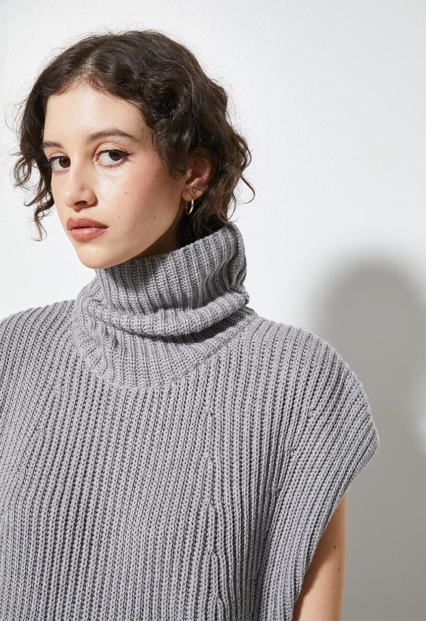 Superbalist - Roll back cable singlet - light grey melange
