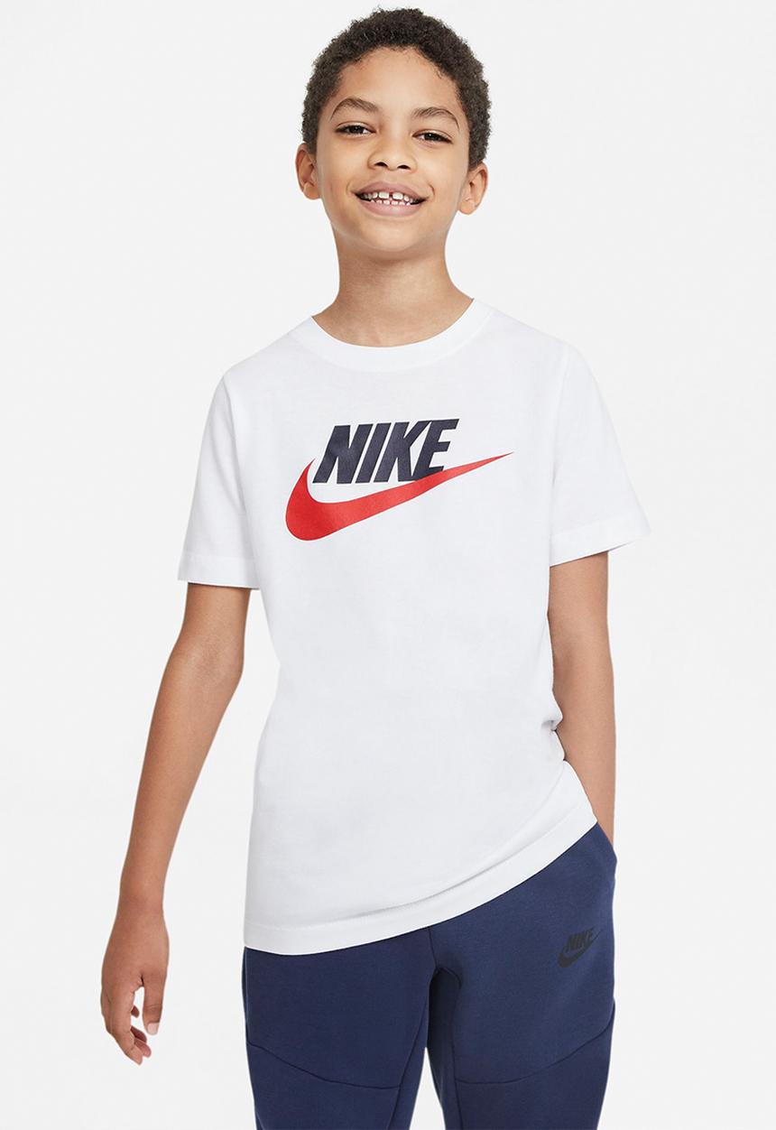 Nike - B nsw tee futura icon td - white/obsidian/university red