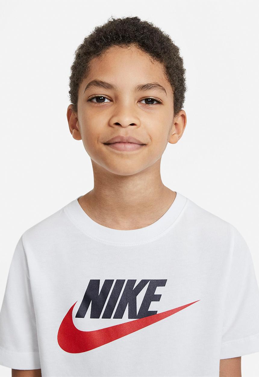 Nike - B nsw tee futura icon td - white/obsidian/university red