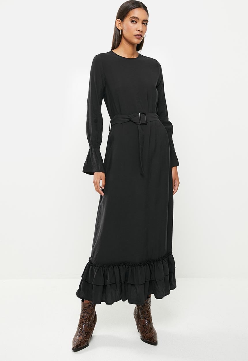 Koton - Tiered long sleeve dress - black