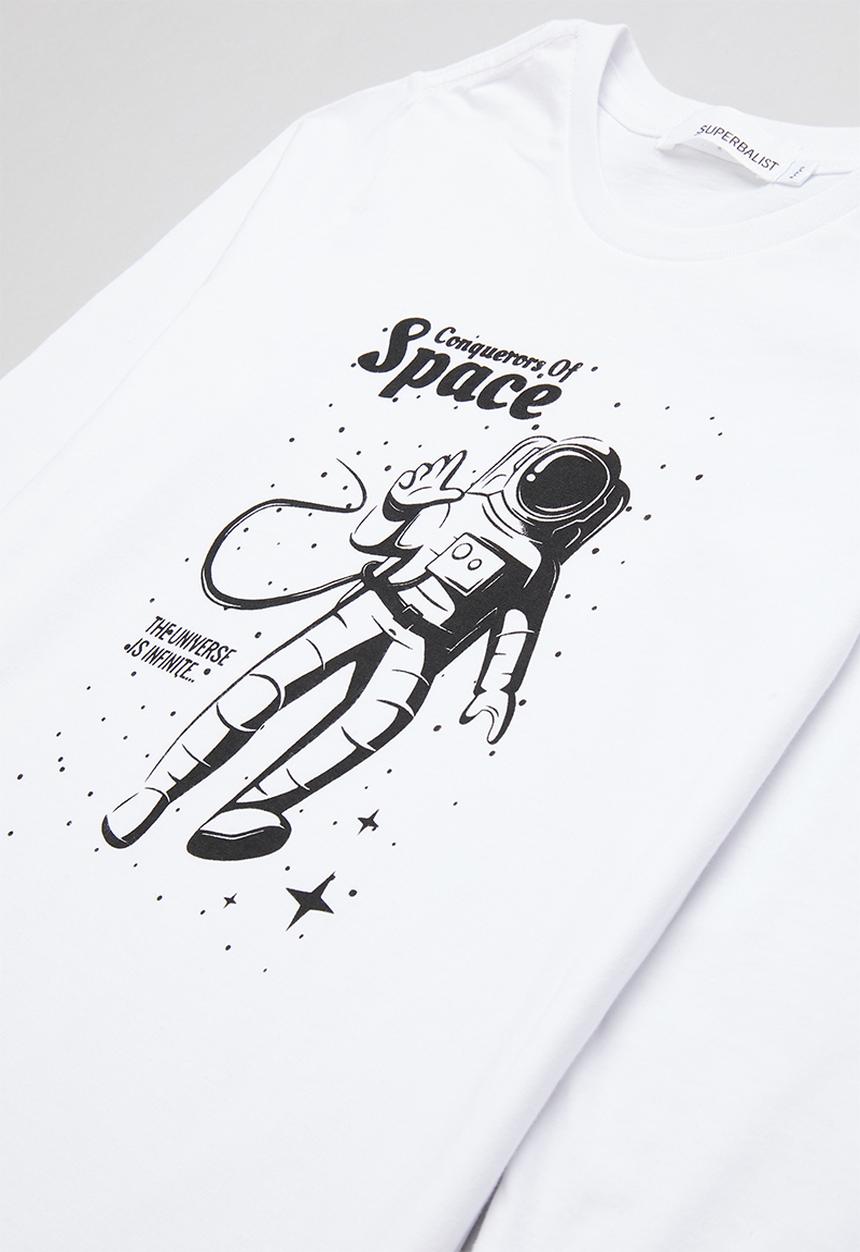 Superbalist - Boys nasa tee & pants pj set - white & navy